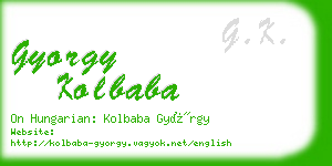 gyorgy kolbaba business card